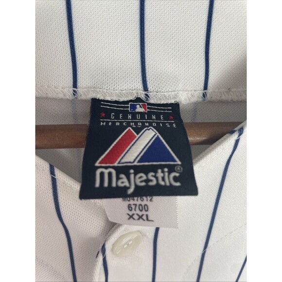 Vintage 90s Majestic Jersey New York Yankees Pinstripe Mens 2XL White 6700 MLB - Picture 5 of 9